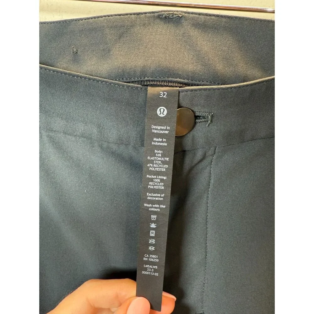 Lululemon Men's LM5ALWS Size 32 Obsidian ABC Classic-Fit 5 Pocket Pant